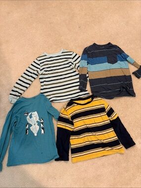 Cat & Jack Long-Sleeve Shirt Set - Teal, Yellow, Navy, Light Blue